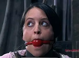 tied up babe gets whipped hard