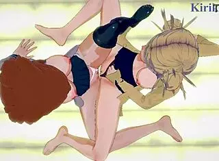 Himiko Toga and Ochako Uraraka in intense lesbian play