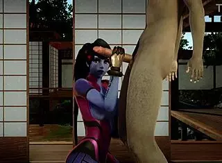 widowmaker gives intense blowjob and deepthroat in overwatch sfm, her big ass ready for assfucking