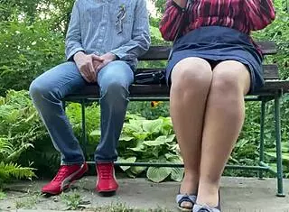 Milf’s gorgeous white ass exposed in public park.