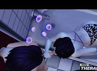 Gothic babysitter in sims therapy seduces big brother