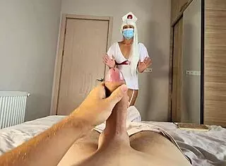 Nurse Rides Big Dick In Homemade Lingerie Costume Roleplay