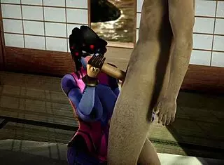 widowmaker gives intense blowjob and deepthroat in overwatch sfm, her big ass ready for assfucking