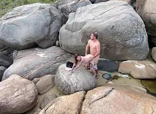 Liberal couple from Curitiba fucks on the public trail with monster cock