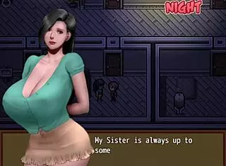 watching a hentai game with a busty character in zombies retreat part five