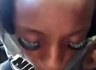 Ebony Chick Sucks White Dick Interracially