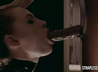 latex covered rossy bush submits to mia reese in a feet and strapon fetish scene