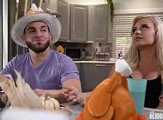 Milf Armani Black Enjoys Wild Thanksgiving Fuck with Pierced Nipples