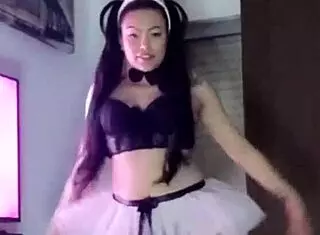 Young Brunette Flashes Wet Pussy in Playboy Bunny Costume