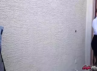 Real estate agent Sofie Marie seduces customer with stockings and fucks him hard on the desk!