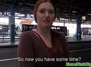 Redhead girl next door gets jizzed on by stranger in public
