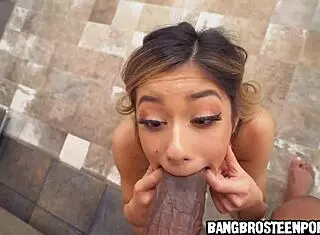 i can't believe this hot 19yo sucks massive black cock