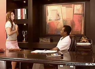 Debbie White rides big black boss cock