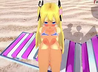 Marie Rose fucks in bikini on the beach.
