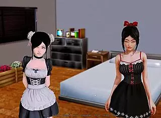 feeling intense pleasure in harem hotel part 8 gameplay with deepthroat and cum