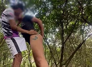 Hard Sex in the Forest After Workout