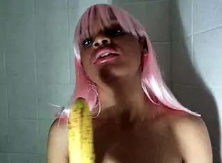 Black Bitch Sucks Banana In Racial Humiliation First Time!
