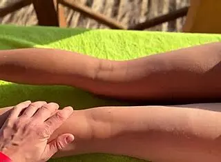 On the beach, I offered a massage to a stranger, and wow, she was a depraved whore craving rough sex!