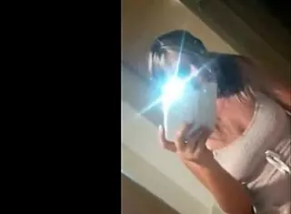 blonde teen babe squirts on webcam fingering pussy in mirror 😏