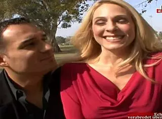 Cuckold watches his busty blonde wife with another big cock