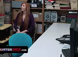 ginger stepmom and stepdaughter caught stealing at the mall. they get bareback punishment.