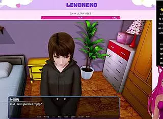 in harem hotel part 14, vtuber lewdneko as the cute bunny engages in femdom bdsm with creampie and anal assfucking