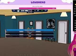 in harem hotel part 14, vtuber lewdneko as the cute bunny engages in femdom bdsm with creampie and anal assfucking