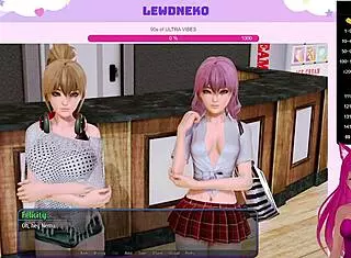 in harem hotel part 14, vtuber lewdneko as the cute bunny engages in femdom bdsm with creampie and anal assfucking