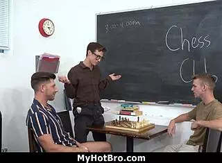 young stepbrother handles his two stepbrothers cocks best - myhotbro