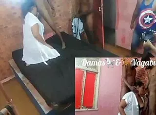 I watch this latina bbw get banged by three guys, so intense.