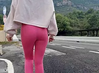 Outdoor masturbation near mountains fills me with wild, wet orgasmic bliss.