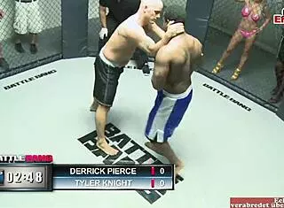 Blonde babe fucks in boxing ring