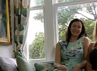 British Cougar Milfs Engage In Sapphic Foreplay With Big Tits And Stockings