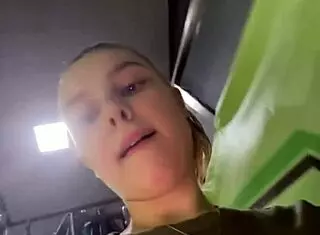 Squirting and masturbating in gym