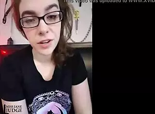 Cute nerd brunette masturbates in panties during hot sexting