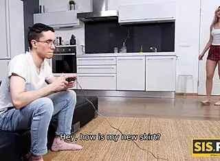 Russian blonde Anna Krowe enjoys time with stepbrother in taboo scenario