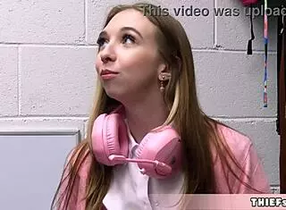 Cute game streamer teen 18+ breezy bri caught shoplifting and now her tiny 18+ teen 18+ pussy will be destroyed