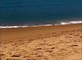 African Wife Pees Long On Beach