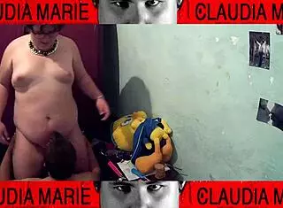 why lick her pussy and fuck the fat woman against the wardrobe?