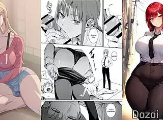 Makima and Denji in intense Chainsaw Man bondage action