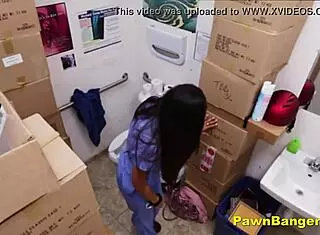 Did this teen nurse hide panties in her snatch on cam?