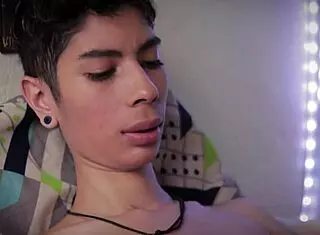 Hot big dick Latino jerks with spit, cums in cup, drips into mouth to swallow own cum