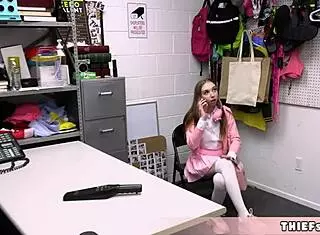 Cute game streamer teen 18+ breezy bri caught shoplifting and now her tiny 18+ teen 18+ pussy will be destroyed