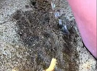 African Wife Pees Long On Beach