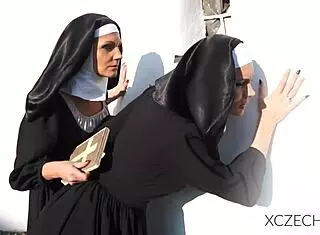 beautiful nuns dive into steamy action