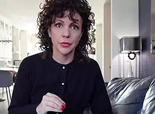 The beautiful brunette stepmom comes home wearing lingerie and gets a blowjob from her son-in-law