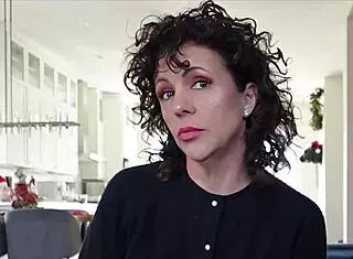 The beautiful brunette stepmom comes home wearing lingerie and gets a blowjob from her son-in-law