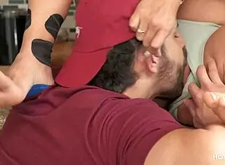 thick latina wife gets fucked in the kitchen while husband cooks, squirting everywhere