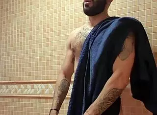 The Excitement Builds After a Hot Shower in the Bathroom