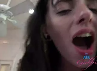 Cute Skinny Kitty Cam Rides Cock in POV with Wet Footjob Sidefuck